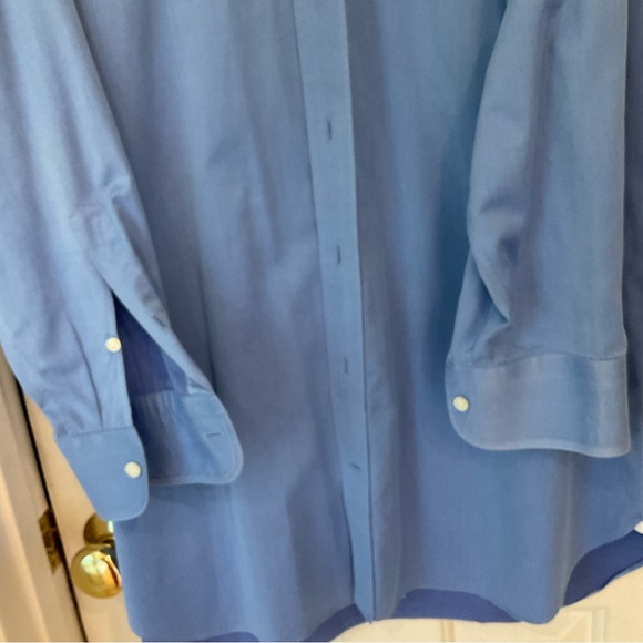 Ermenegildo Zegna Su Misura 100% Cotton Long Sleeve Button Down Blue Short, Sz - Picture 6 of 10